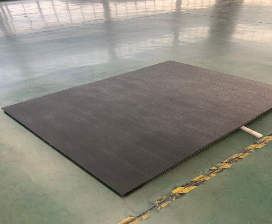 Black textured HDPE sheet with orange peel surface