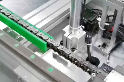 UHMW Chain Guides used on an automated production line to support smooth chain movement and reduce wear