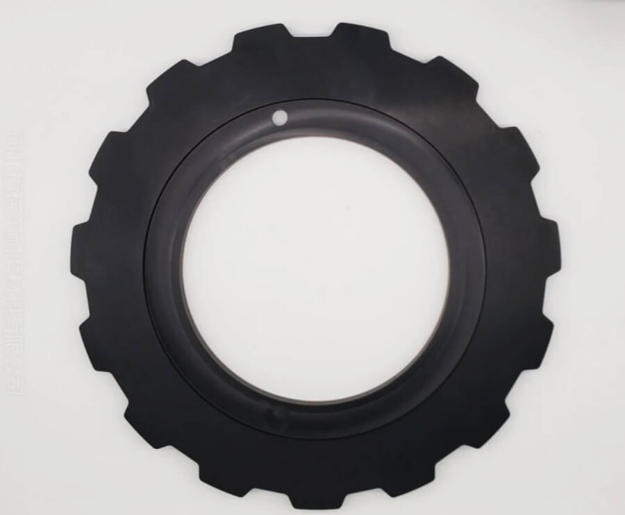 Black UHMW sprockets for industrial conveyor equipment