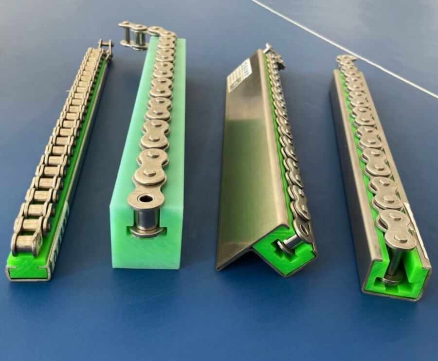 UHMW Chain Guides displayed for industrial application