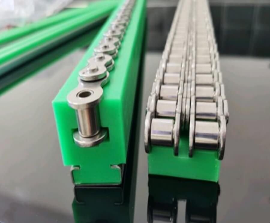 UHMW Chain Guides displayed for industrial application