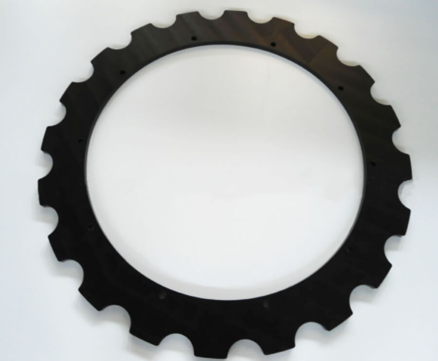 UHMW star wheel for bottle handling and indexing